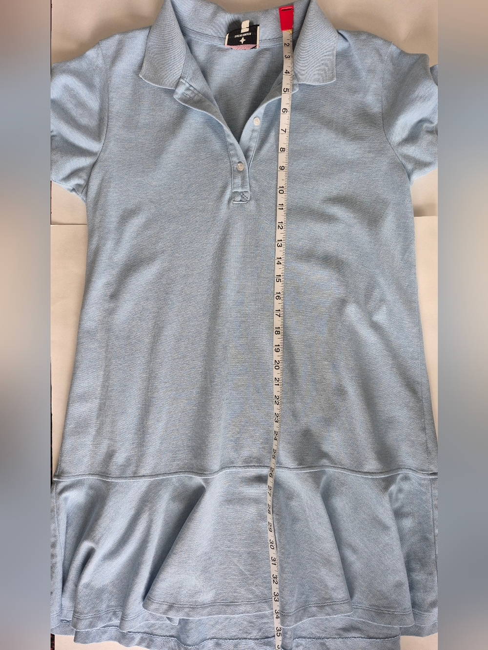 Tuckernuck Dress May Polo Light Blue Pique Ruffle Hem Mini Size M - Picture 16 of 16